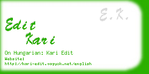 edit kari business card